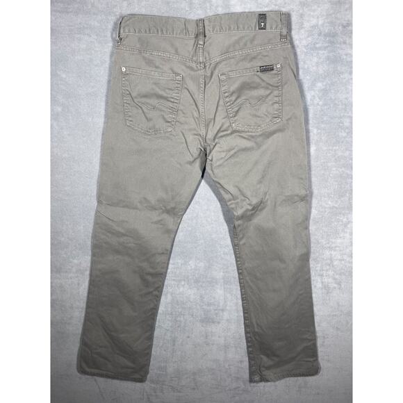 7 for All Mankind Jeans Men's 30 Gray Denim Cotton Carsen Mid-Rise Straight Leg - Picture 2 of 9
